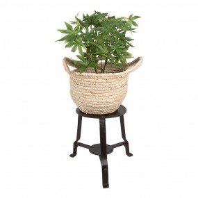 26UNY0010 Plant Table 18x18x22 cm Black Iron Round Side Table