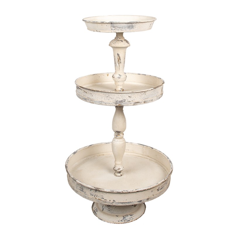 6Y5654 3-Tiered Stand Ø 40x75 cm Beige Metal