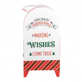 26Y5676 Brievenbus 20x20x41 cm Wit Metaal Kerstdecoratie