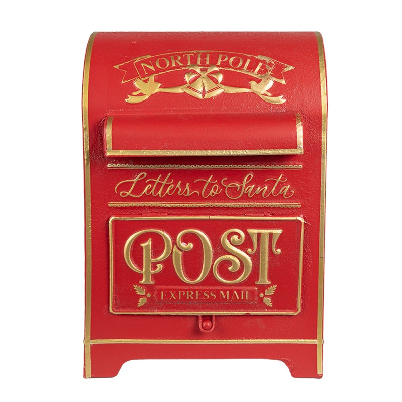 6Y5678 Boîte aux lettres 24x20x36 cm Rouge Métal Décoration de Noël