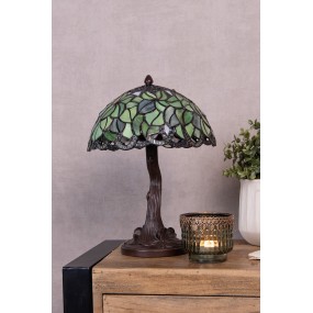 25LL-6343 Lampe de table Tiffany Ø 25x31 cm Vert Verre Lampe de bureau Tiffany