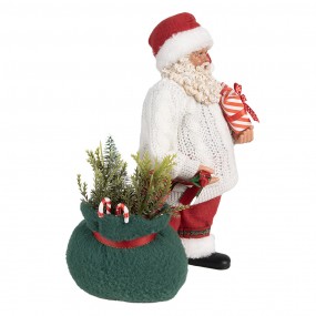 265599 Kerstdecoratie Beeld Kerstman 27 cm Wit Rood Kunststof