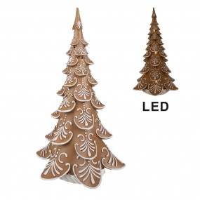 26PR3905GG Décoration de Noël avec éclairage LED Sapin de Noël 42 cm Marron Plastique