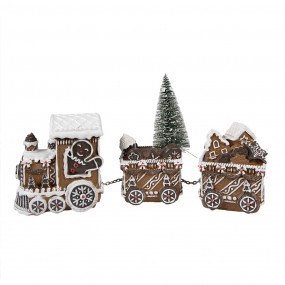 26PR4973GG Décoration de Noël avec éclairage LED Train 30x8x16 cm Marron Plastique