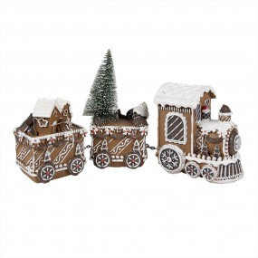 26PR4973GG Décoration de Noël avec éclairage LED Train 30x8x16 cm Marron Plastique