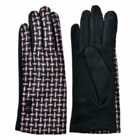 2JZGL0101BU Gants d'hiver 9x23 cm Noir Rose Polyester