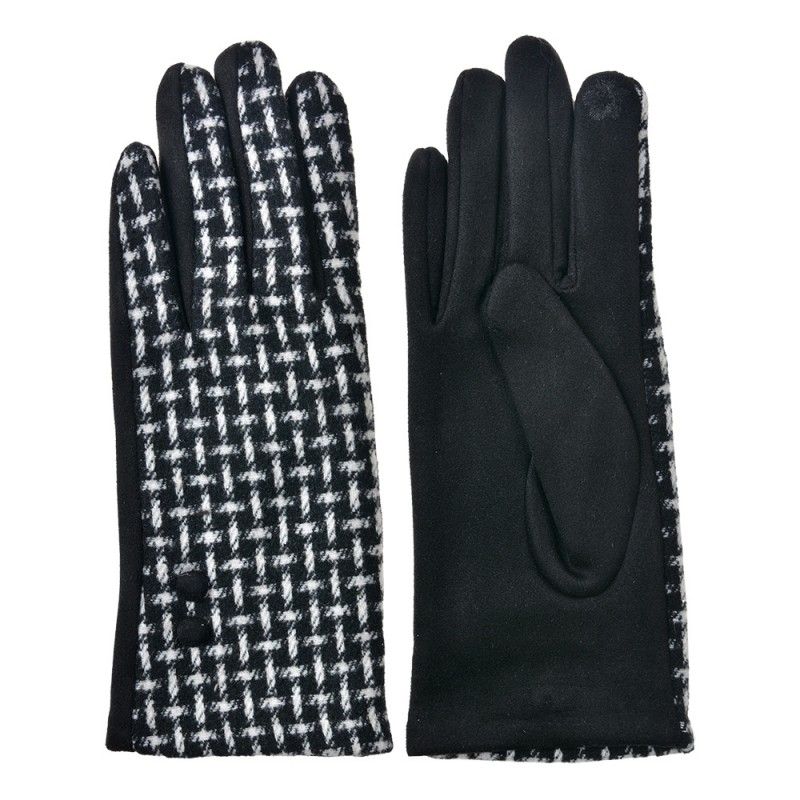 JZGL0101Z Gants d'hiver 9x23 cm Noir Blanc Polyester