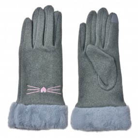 2JZGL0102G Gants en fausse fourrure 9x23 cm Gris Polyester