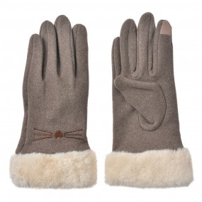 2JZGL0102KH Gants en fausse fourrure 9x23 cm Marron Polyester