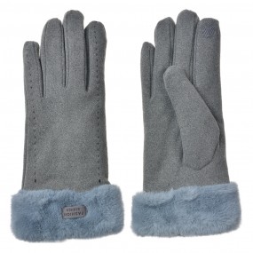 2JZGL0108 Gloves with fur 9x23 cm Grey Polyester