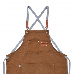 2KT041.045 Kitchen Apron 63x75cm Brown Polyester