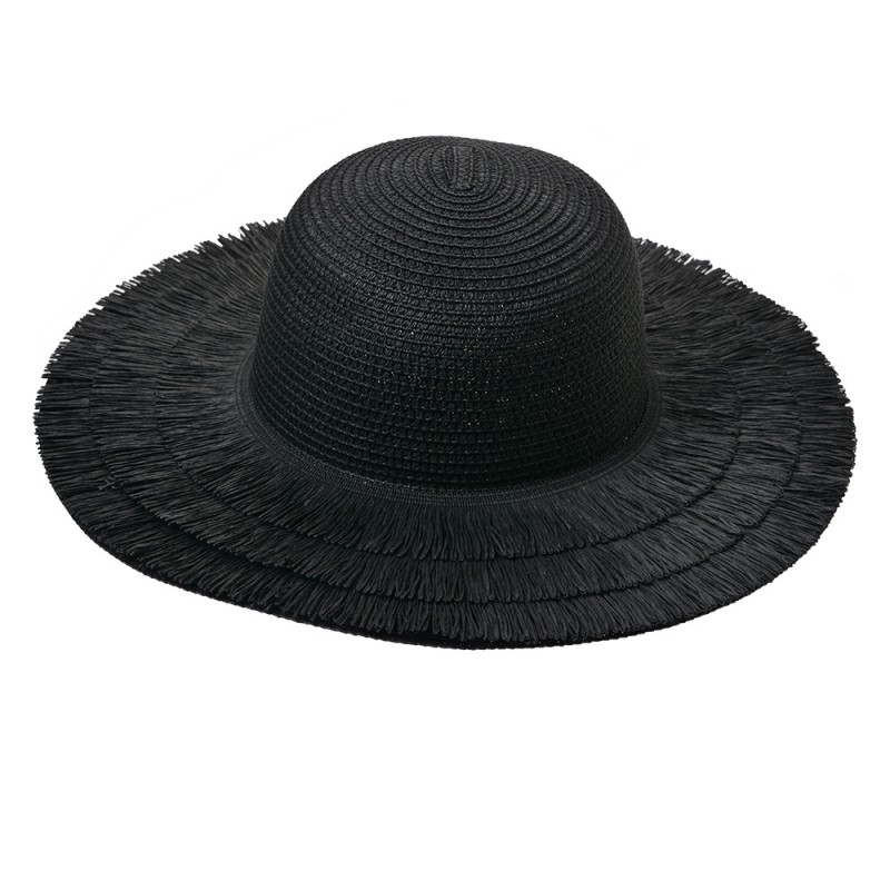 JZHA0102Z Chapeau Noir Paille en papier Chapeau de soleil