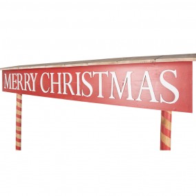 25H0712 Side Table Christmas stall 120x47x180 cm Red Brown Wood Christmas Decoration