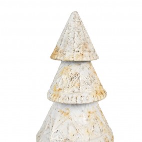 265868 Figure de Noël Sapin de Noël 32 cm Blanc Métal Bois