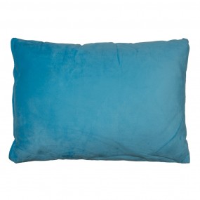 2KG039.002 Coussin décoratif 70x50x6 cm Bleu Synthétique Fleurs Housse de coussin avec garniture de coussin