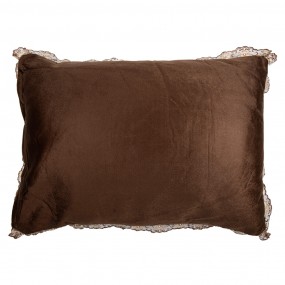 2KG039.003 Coussin décoratif 70x50x6 cm Marron Synthétique Fleurs Housse de coussin avec garniture de coussin