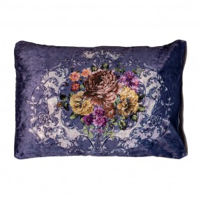 2KG039.004 Coussin décoratif 70x50x6 cm Violet Synthétique Fleurs Housse de coussin avec garniture de coussin