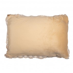 2KG039.005 Coussin décoratif 70x50x6 cm Beige Synthétique Fleurs Housse de coussin avec garniture de coussin