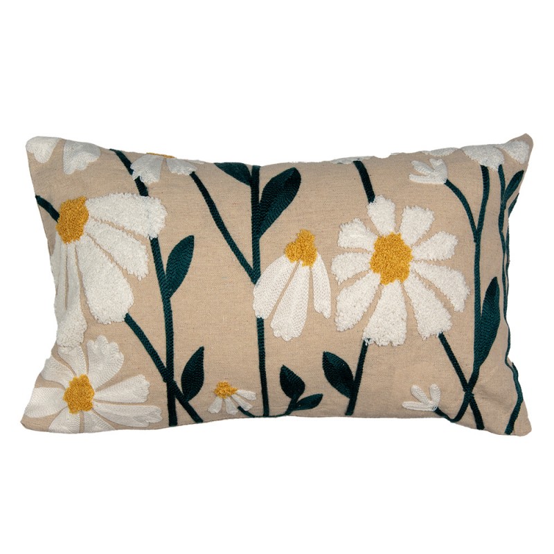 KT036.052 Cushion Cover 30x50 cm Beige Polyester Flowers