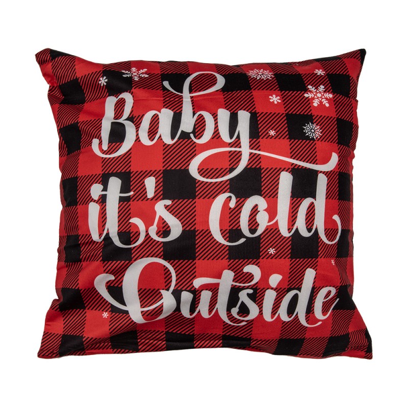 KT021.369 Cushion Cover 45x45 cm Red Synthetic Winter Square