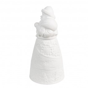 26CE1748 Decorazione natalizia con illuminazione a LED Babbo Natale  Ø 9x19 cm Bianco Porcellana