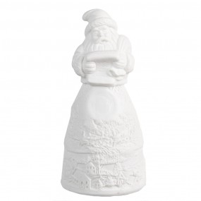 26CE1749 Décoration de Noël avec éclairage LED Père Noël Ø 5x11 cm Blanc Porcelaine