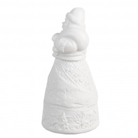 26CE1749 Decorazione natalizia con illuminazione a LED Babbo Natale  Ø 5x11 cm Bianco Porcellana