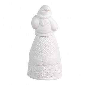 26CE1749 Décoration de Noël avec éclairage LED Père Noël Ø 5x11 cm Blanc Porcelaine