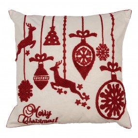 2KT021.354 Kissenbezug 45x45 cm Weiß Rot Polyester Weihnachten Quadrat