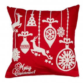 2KT021.355 Kissenbezug 45x45 cm Rot Weiß Polyester Weihnachten Quadrat