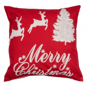 2KT021.358 Cushion Cover 45x45 cm Red White Polyester Christmas Square