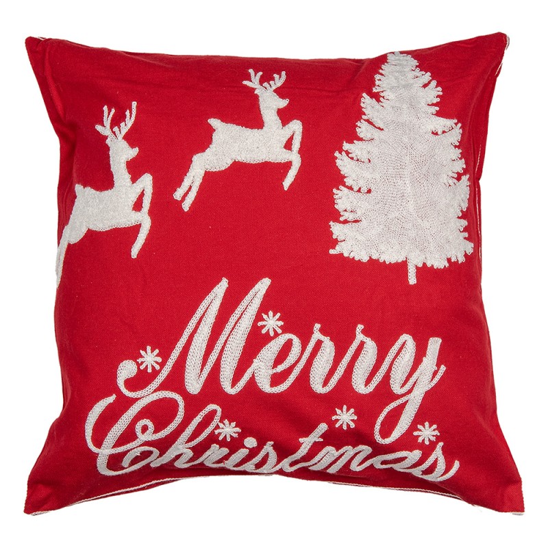 KT021.358 Cushion Cover 45x45 cm Red White Polyester Christmas Square