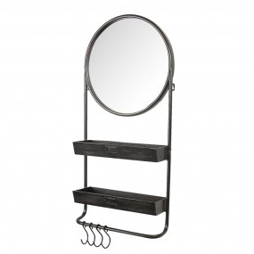 252S194 Miroir 38x89 cm Noir Fer Ovale Grand miroir