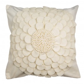 2KT021.362 Cushion Cover 45x45 cm Beige Polyester Flower Square