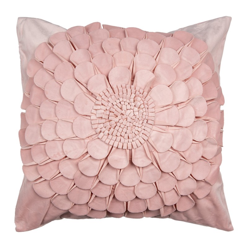 KT021.363 Cushion Cover 45x45 cm Pink Polyester Flower Square