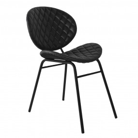 250541 Dining Chair 51x57x78 cm Black Leather Chair