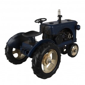 26Y4611 Decoratie Miniatuur Tractor 25x15x18 cm Blauw Ijzer Miniatuur Tractor
