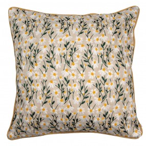 2KT021.366 Cushion Cover 45x45 cm Beige Polyester Flowers Square