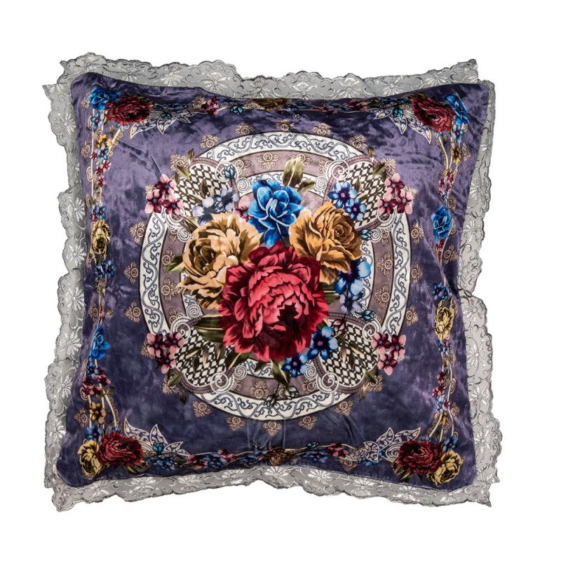 KT030.054 Housse de coussin 55x55 cm Violet Synthétique Carré