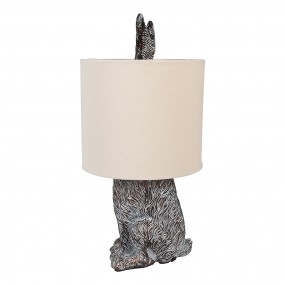 26LMC0099VBE Tischlampe Kaninchen Ø 20x43 cm Braun Beige Kunststoff Schreibtischlampe