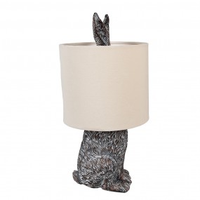 26LMC0099VBE Lampe de table Lapin Ø 20x43 cm Marron Beige Plastique Lampe de bureau