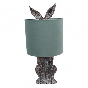 26LMC0099VLGR Lampe de table Lapin Ø 20x43 cm Marron Vert Plastique Lampe de bureau