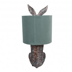 26LMC0099VLGR Lampe de table Lapin Ø 20x43 cm Marron Vert Plastique Lampe de bureau