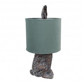 26LMC0099VLGR Lampe de table Lapin Ø 20x43 cm Marron Vert Plastique Lampe de bureau