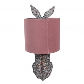 26LMC0099VP Lampe de table Lapin Ø 20x43 cm Marron Rose Plastique Lampe de bureau