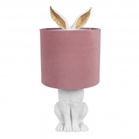 26LMC0099WVP Lampe de table Lapin Ø 20x43 cm Blanc Rose Plastique Lampe de bureau