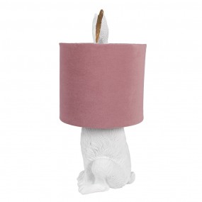 26LMC0099WVP Lampe de table Lapin Ø 20x43 cm Blanc Rose Plastique Lampe de bureau