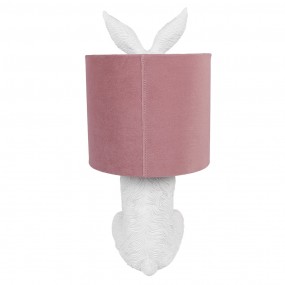 26LMC0099WVP Lampe de table Lapin Ø 20x43 cm Blanc Rose Plastique Lampe de bureau