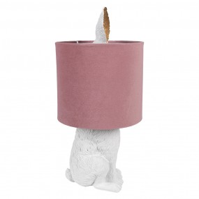 26LMC0099WVP Lampe de table Lapin Ø 20x43 cm Blanc Rose Plastique Lampe de bureau