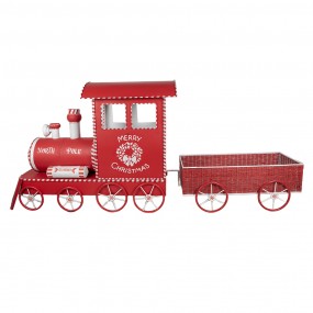 250803 Christmas Decoration Train 310x65x136 cm Red Metal